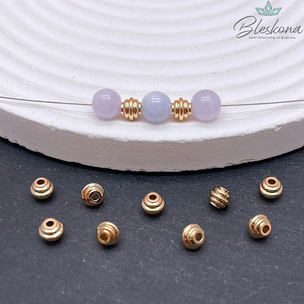 4*5 мм Цвет золото, Бусина-разделитель