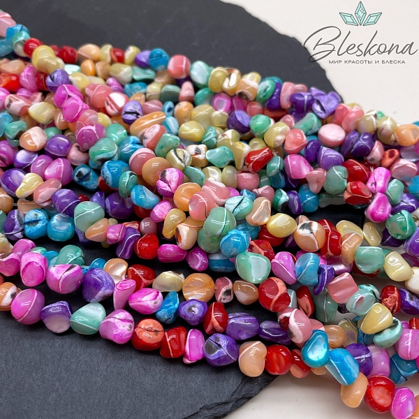 Перламутр микс галтовка 6-8 мм