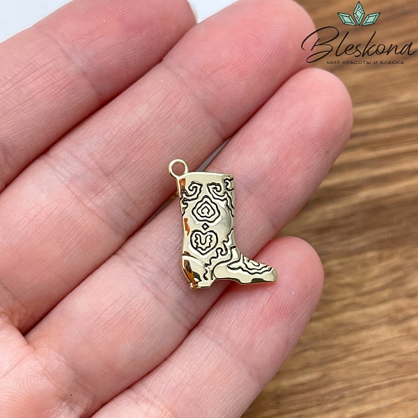 19*13,6 мм Цвет золото, Подвеска Сапожок Этно