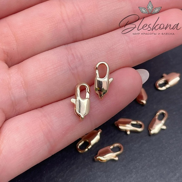12 мм Цвет золото, Замок лобстер Люкс