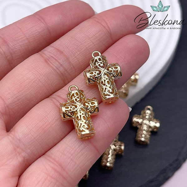 20*13 мм Цвет золото, Подвеска Крест узор 