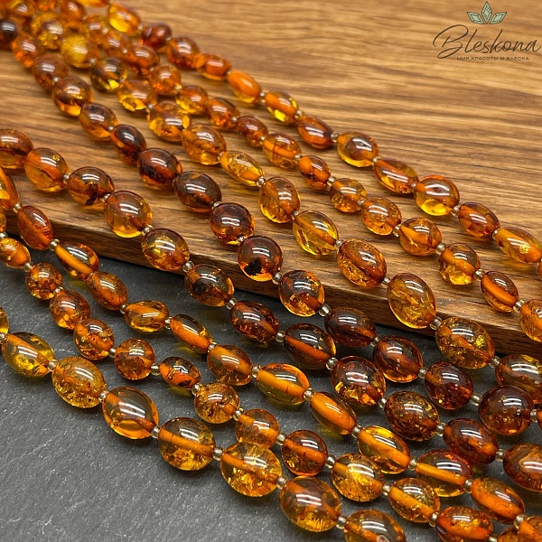 Янтарь коричный галтовка 7-8 мм