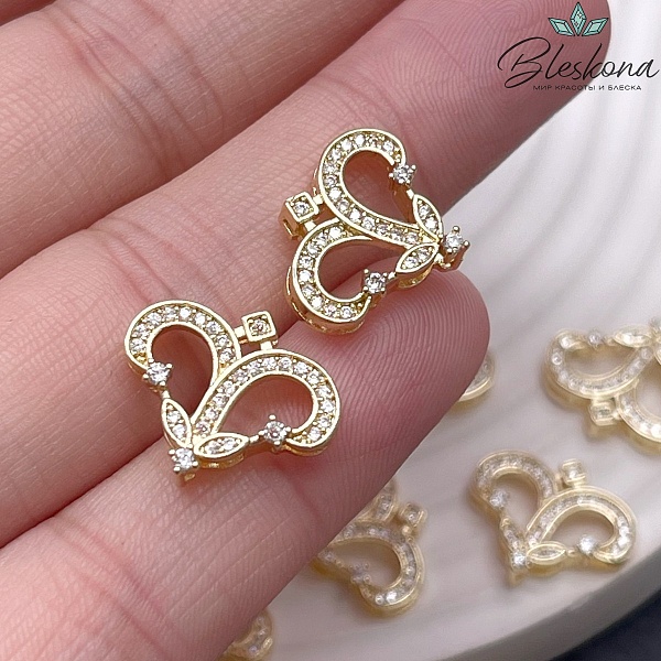 16*13,5 мм Цвет золото, Бусина Этно №2 цирконы