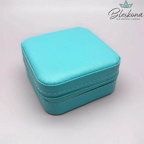 Органайзер для украшений бирюзовый 9,5*9,5 см