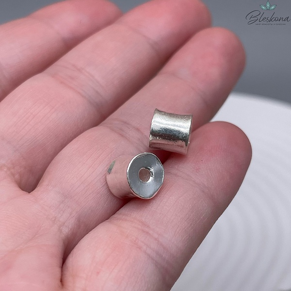 6,6*7,5мм Бусина Цилиндр посеребрение