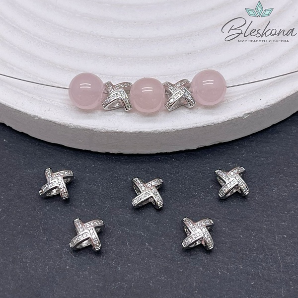 7 мм Цвет серебро, Разделитель цирконы