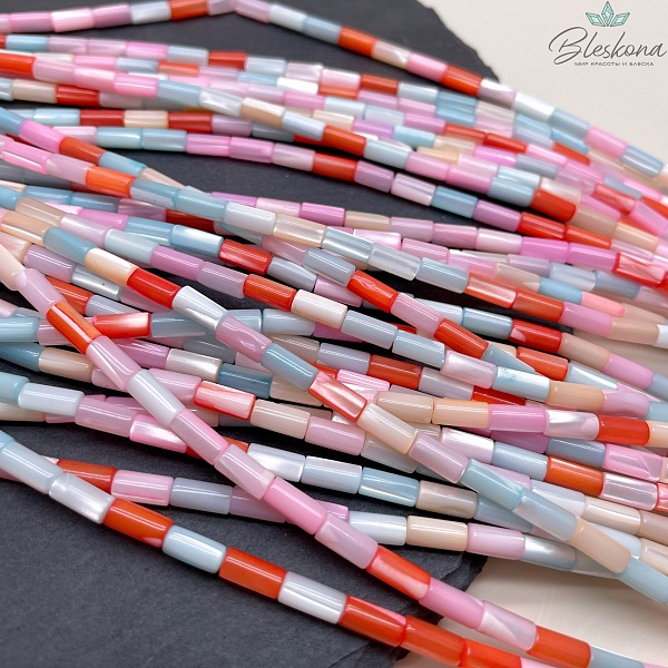 Перламутр микс трубочки 4*8 мм