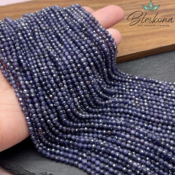 Циркон огранка фиолетовый 3 мм (кубический цирконий, фианит) 