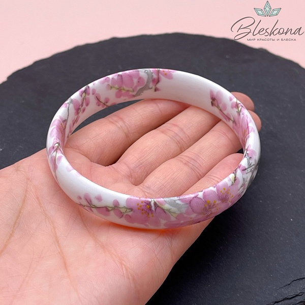80 мм Браслет Керамика роспись гжель №4